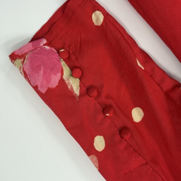 Free People Mini Dress Medium Red Strawberry Combo Date Night Boho - Picture 6 of 7